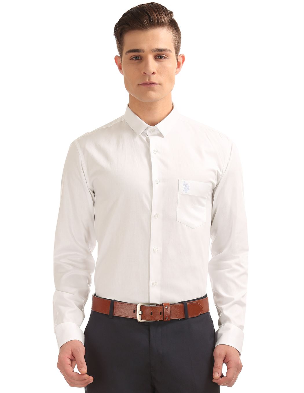 U.S. Polo Assn. Men White Formal Shirt